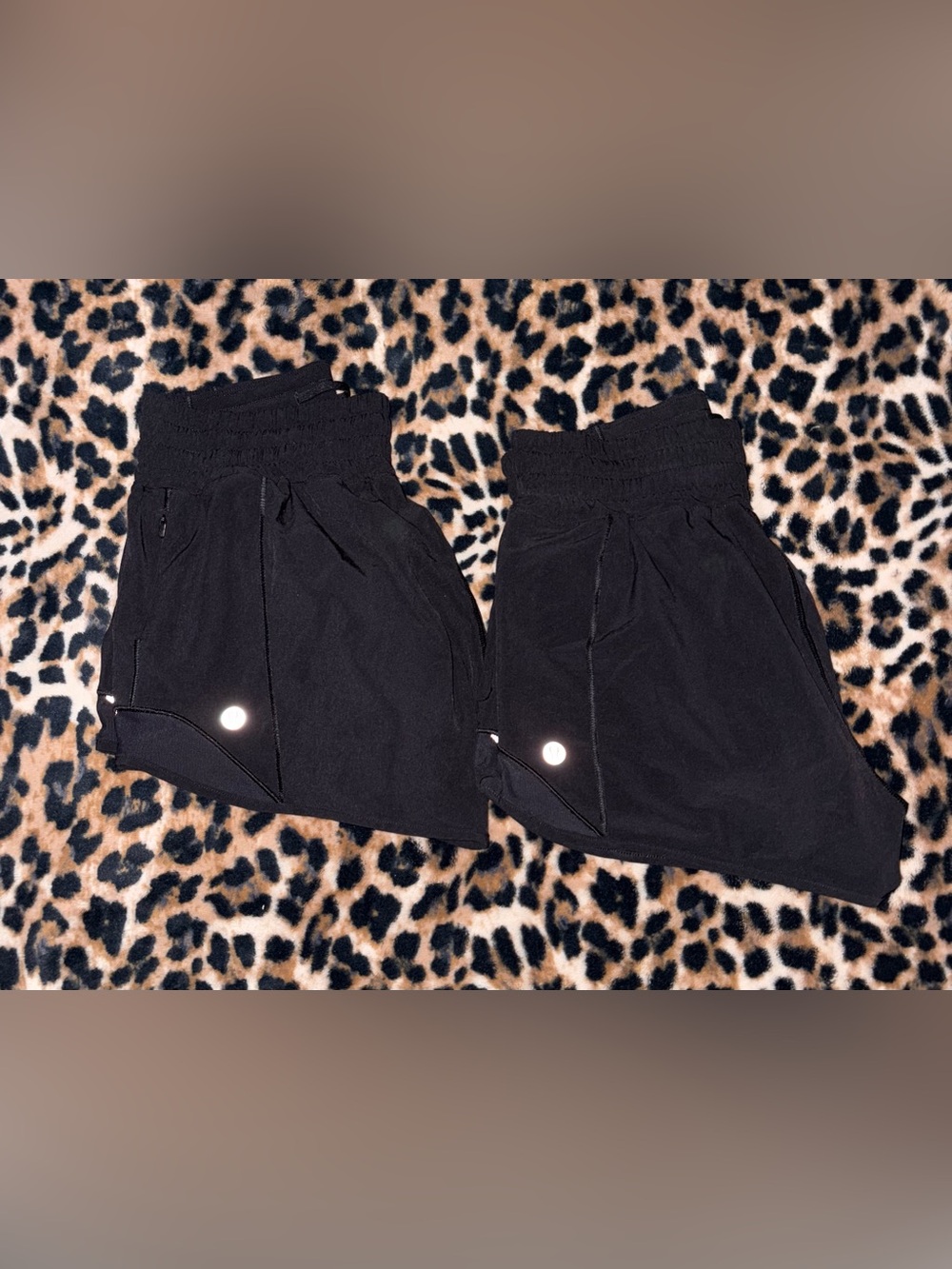 (2) Lululemon Hotty Hot High-Rise Lined Short 4”size 4 Black Athletic Shorts
